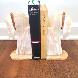 Set of 2 Onyx Horse Bookends